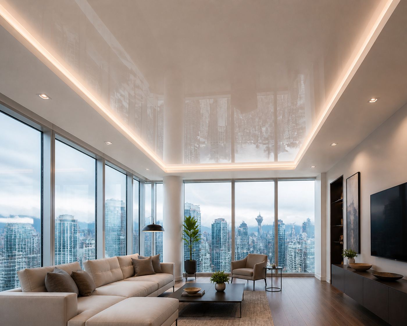 Floating ceiling Burnaby living room