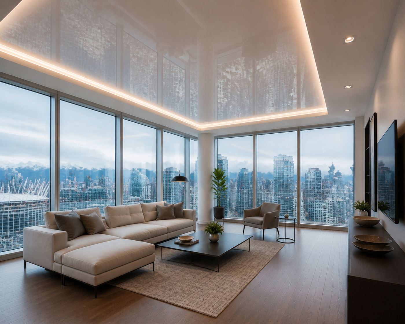 Vancouver · The perimeter glow framing a skyline view