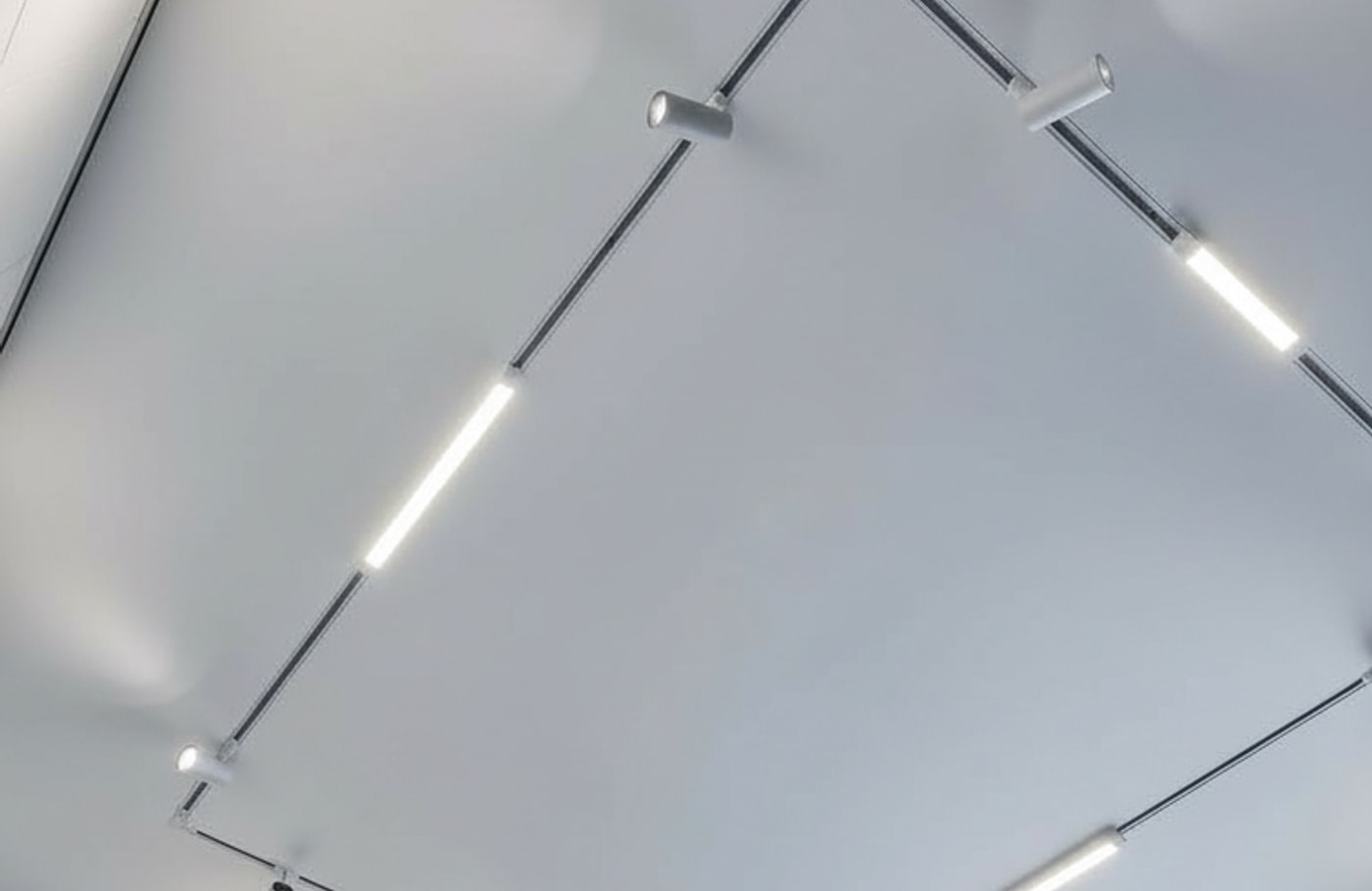 Track Lighting ceiling finish concept